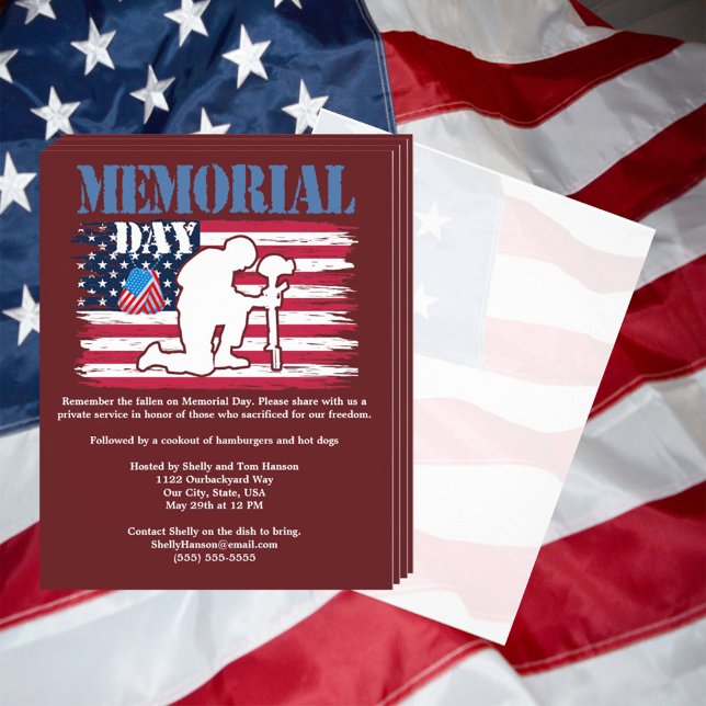 Flyer Memorial Day Lembrança de Fallen Flag Cookout (Criador carregado)