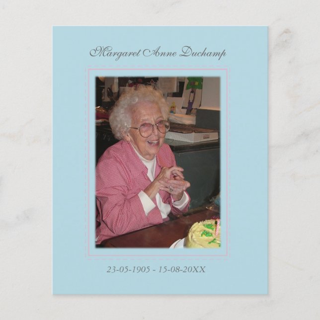 Flyer Memoriam Lembrança: Foto de Aviso de Morte (Frente)