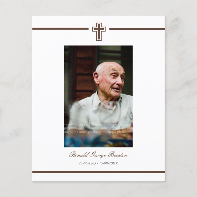 Flyer Memoriam Lembrança: Foto de Aviso de Morte (Frente)