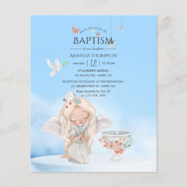 Flyer Menina Aquarela Anjo Batismo