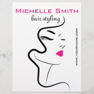 Flyer Menina com cabelo ondulado Ícone de marca de cabe