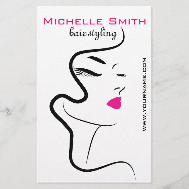 Flyer Menina com cabelo ondulado Ícone de marca de cabel (Frente)