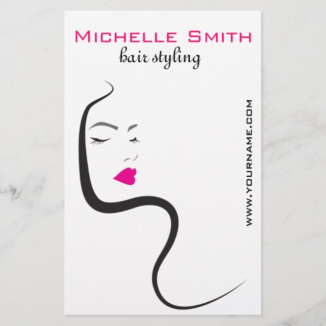 Flyer Menina com cabelo ondulado Ícone de marca de cabel (Frente)