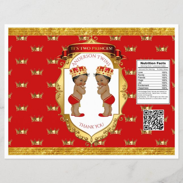 Flyer Meninos Gêmeos Afro-Americanos Saco de Batata Frit (Frente)