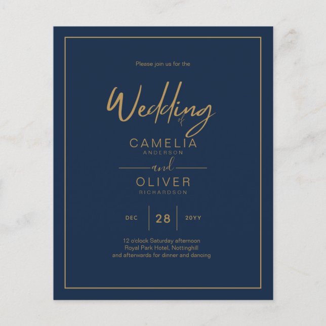 Flyer MENOR ORÇAMENTO Dourado Script de Texto Elegante M (Frente)