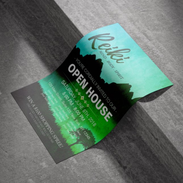 Flyer Mestre de Reiki Natural e Instrutor de Yoga - Casa (Criador carregado)