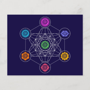 Flyer Metatrons Cube, Chakras, Centros de Energia Cósmi