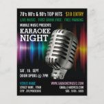 Flyer Microfone Silver, Anúncio de eventos Karaoke<br><div class="desc">Microfone prateado,  folheto publicitário de eventos Karaoke na Cartão de visita Store.</div>