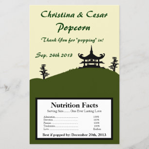 Flyer Microwave Popcorn Wrapper Japonês Green Hill Top