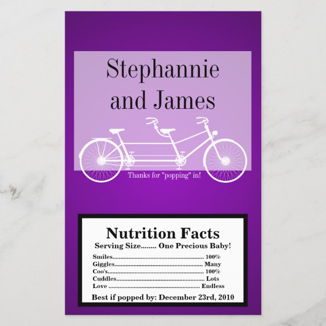 Flyer Microwave Popcorn Wrapper Purple Bike (Frente)