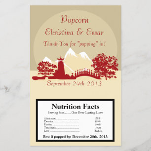 Flyer Microwave Popcorn Wrapper Snowcap Monte Garde Asiá