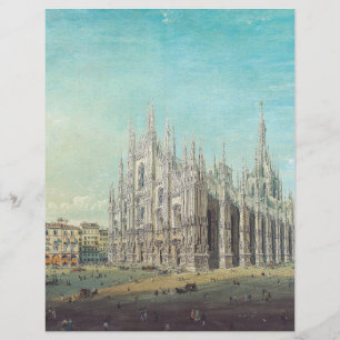 Flyer Milão Piazza del Duomo década de 1850 por Carlo Bo