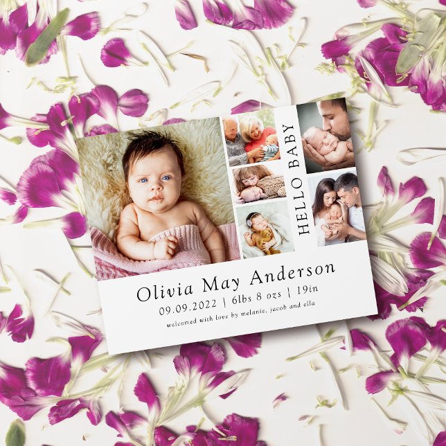 Flyer Mínima 6 Foto Olá Bebê Anúncio de Nascimento F (Criador carregado)