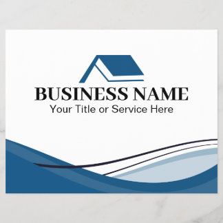Flyer Minimal Blue Real Estate Agent House Logo