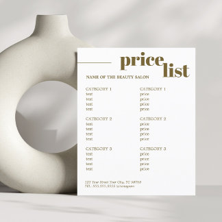 Flyer Minimalist Antique Gold White Bold Beauty Salon 