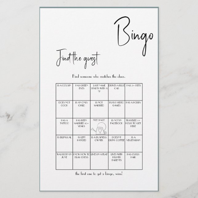 Flyer Minimalista Encontre o Bingo do Convidado - Edição (Frente)