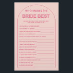 Flyer Minimalista que conhece a noiva melhor chá de pane<br><div class="desc">Projetado para coordenar com a nossa Coleção de Tipos Negros, este cor-de-rosa que conhece o melhor jogo de chá de panela da noiva apresenta a trendy & popular arch com texto ousado em sotaques cor-de-rosa & fuchsia. Para personalização mais avançada deste design, por exemplo, alteração do layout, da fonte ou...</div>