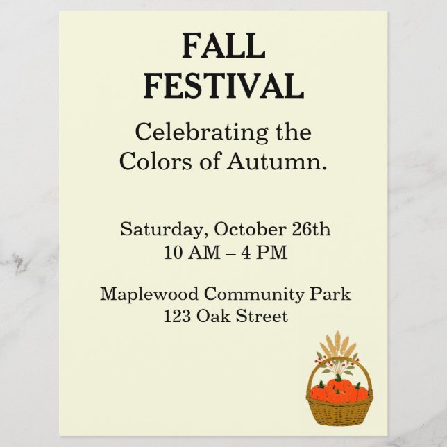 Flyer minimaliste pour le festival d'automne  (Frente)