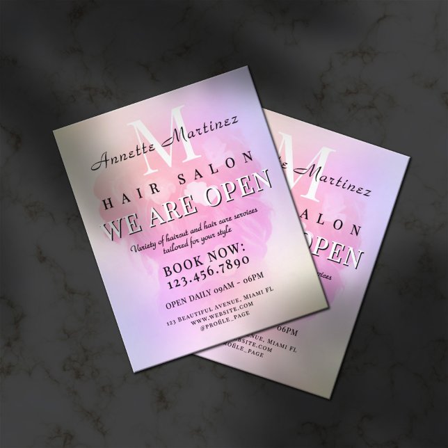 Flyer Mínimo de cabelos refinados Elegante (Criador carregado)