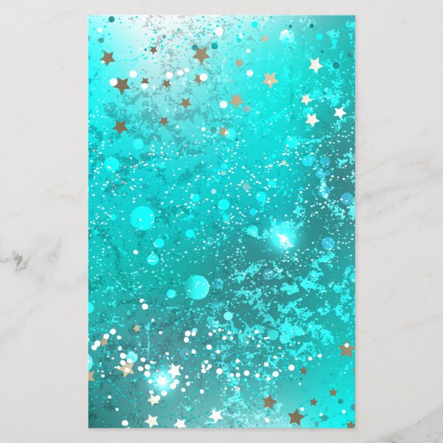 Flyer Mint Turquoise Foil Background (Frente)