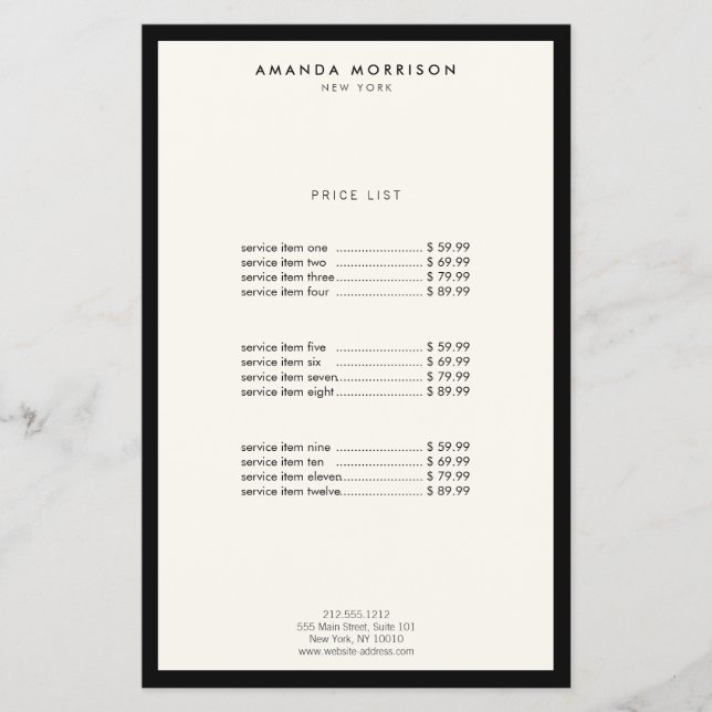 Flyer Minúsculo luxo Boutique Black/Ivory (Frente)