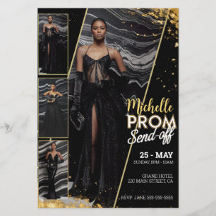 Flyer Moda Glamorosa de Foto SEND-OFF do BAILE DE FORMAT