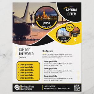 Flyer Modelo Amarelo viagem