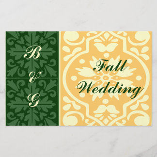 Flyer Modelo casamento outono de Creme Verde