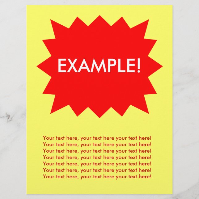 Flyer Modelo: Chamador de Atenção: Explosão Vermel (Frente)