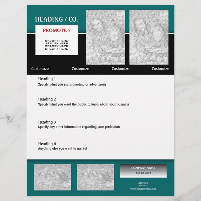 Flyer modelo - crie seu próprio 8,5"x11" (Frente)