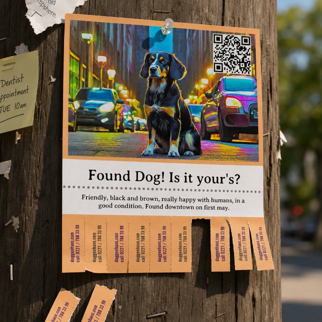 Flyer Modelo de Cachorro Encontrado para Arrancar (Criador carregado)