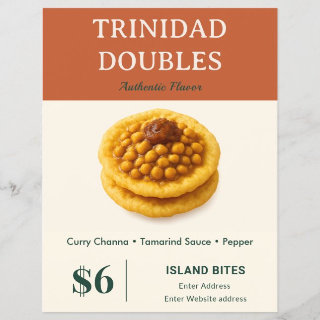 Flyer Modelo de comida Dupla de Trinidad Laranja (Frente)
