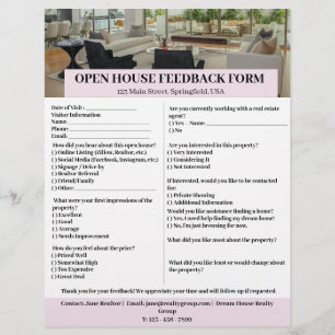 Flyer Modelo de Formulário de Feedback de Casa Aberta de