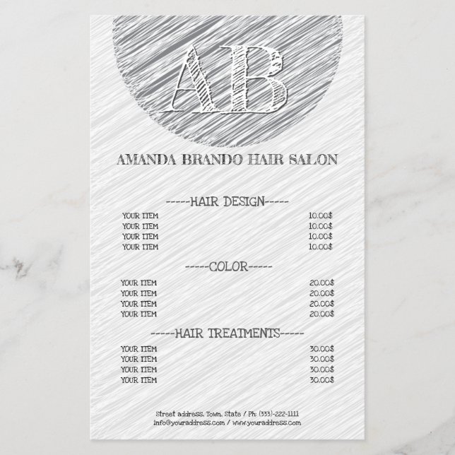 Flyer Modelo de Lista de Preços de Fundo do Traço de Cin (Frente)