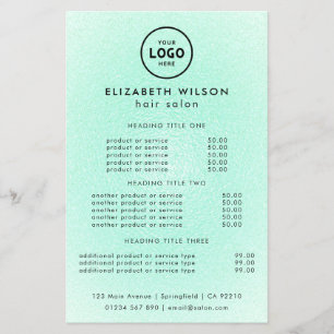 Flyer Modelo de Lista de Preços de Salão de Luxo Moderno