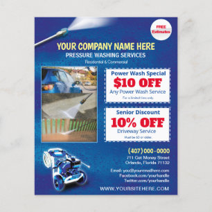 Flyer Modelo de pano de pressão de lavagem de energia