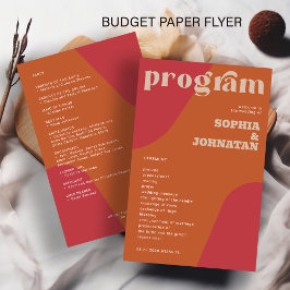 Flyer Modelo de programa de casamento retrô orçamento