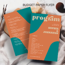 Flyer Modelo de programa de casamento retrô orçamento