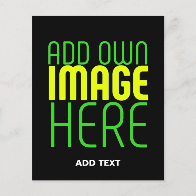 FLYER MODELO DE TEXTO DE IMAGEM NEGRA SIMPLES EDITÁVEL M (Frente)