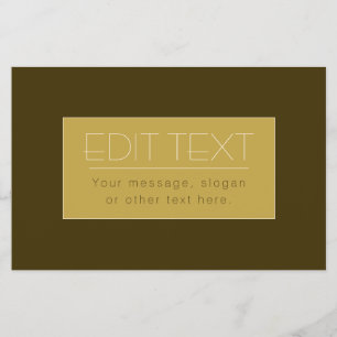 Flyer Modelo de texto editável elegante Dourado Vintag