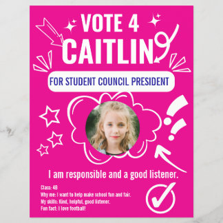 Flyer Modelo de votação do Conselho Escolar para Criança