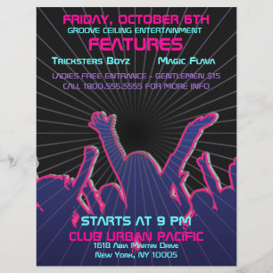 Flyer Modelo do delírio da dança do clube nocturno