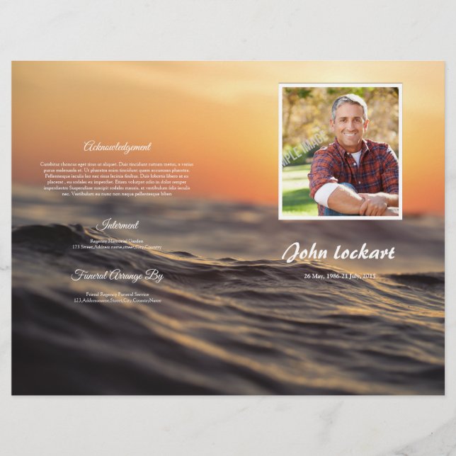 Flyer Modelo do Programa Funeral Memorial (Frente)