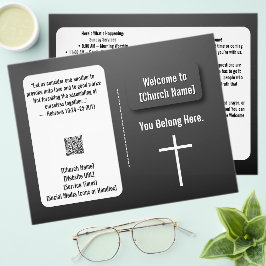 Flyer Modern Black Gradient Church Bulletin 