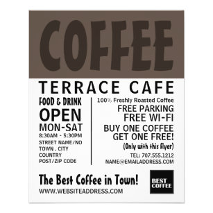 Flyer Modern Bold Barista, Café, Propaganda em Coffeehou