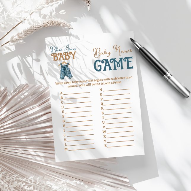 Flyer Modern Denim Boy Blue Jogo do Chá de fraldas Jean (Criador carregado)