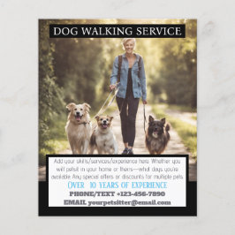 Flyer MODERN Dog Walker Pet Sitter Foto para Pequenas Em