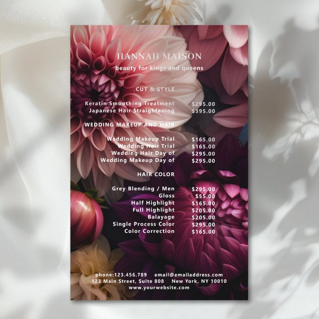 Flyer Modern Flower Salon Pricelist (Modern Flower Salon Pricelist Flyer)