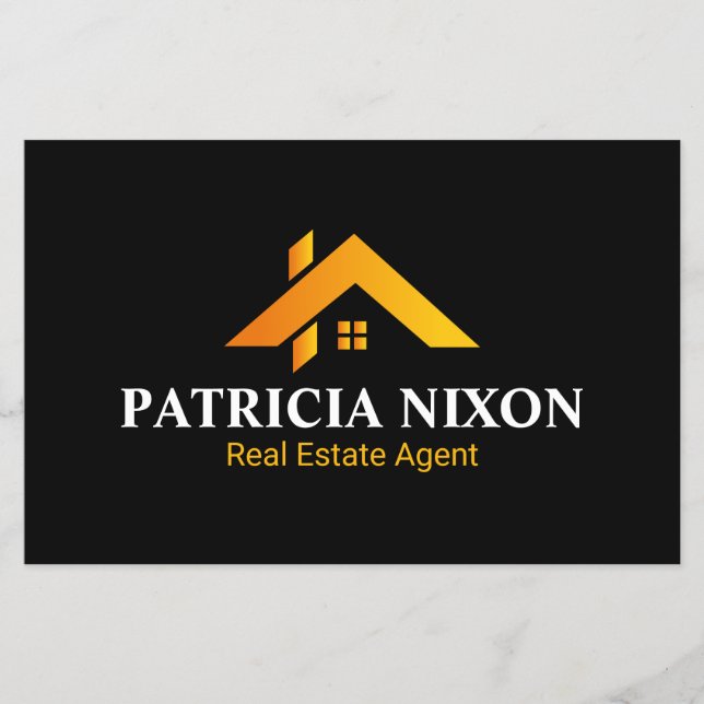 Flyer Modern Gold House Real Estate Agent (Frente)