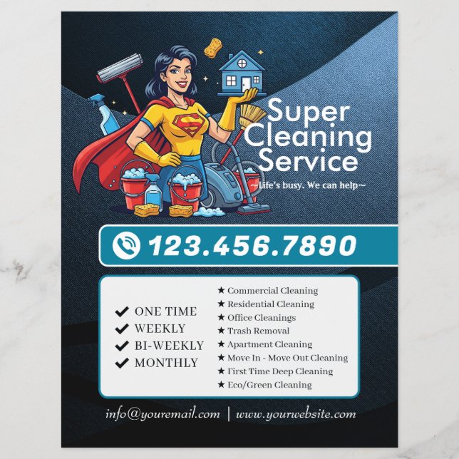 Flyer Modern House Cleaning Maid Service Housekeeping (Frente)